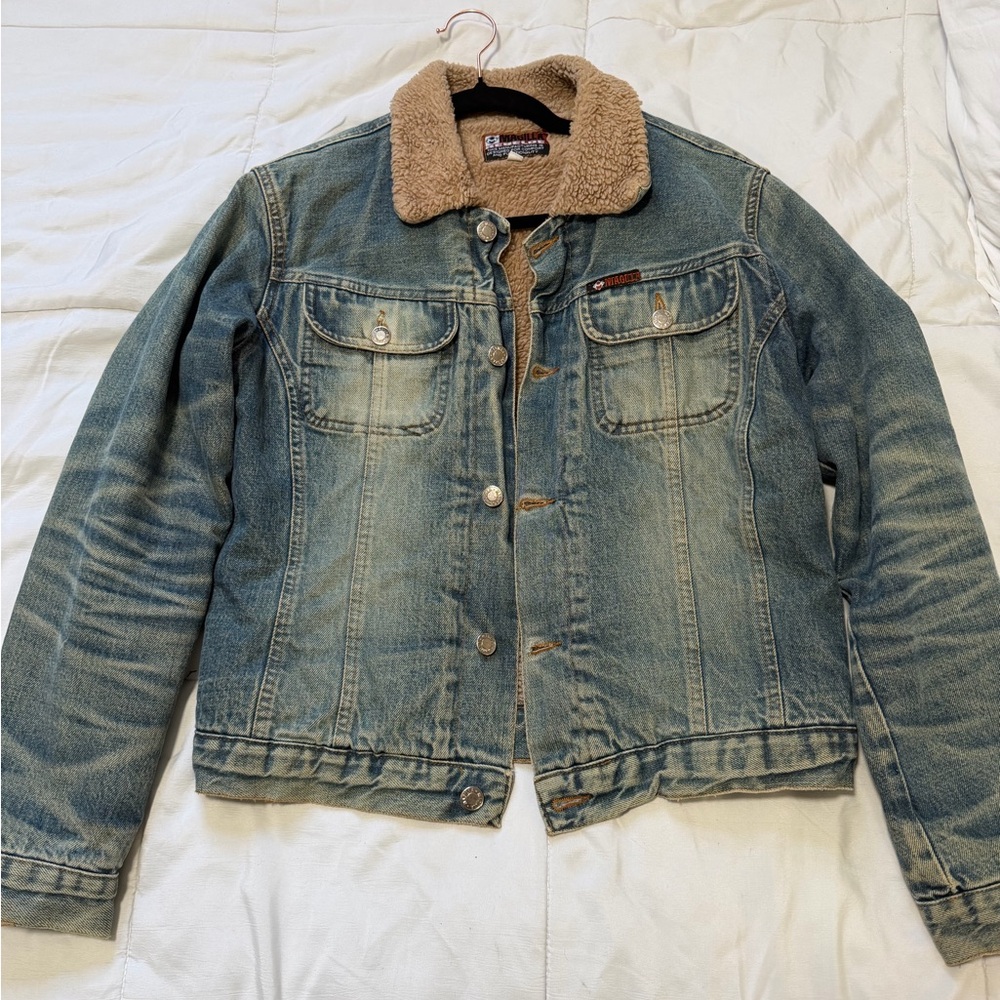 Magilla Rebelde Denim Jacket with Tan Sherpa Collar